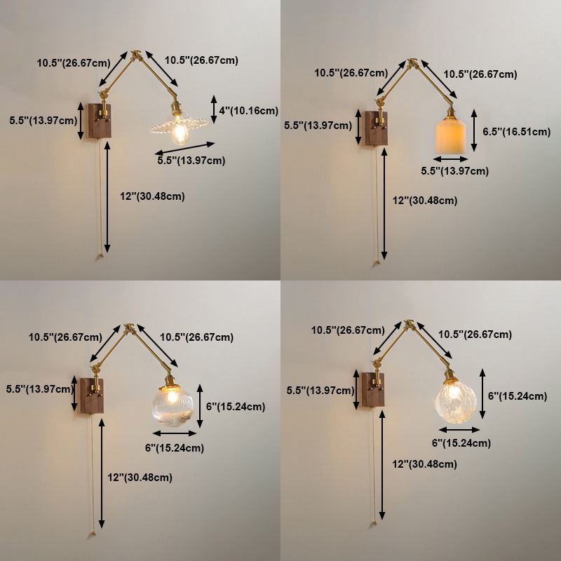 Jolipel Wall Lamp Modern, Folding Adjustable Metal, Study Room