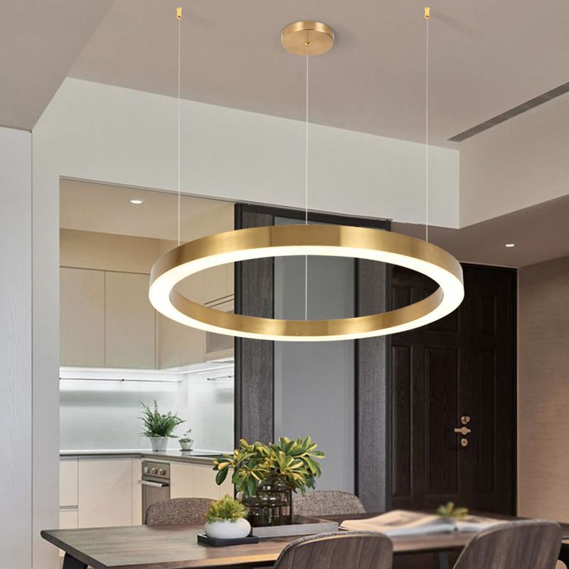 Segugis Modern Ring Metal Pendant Light, Gold