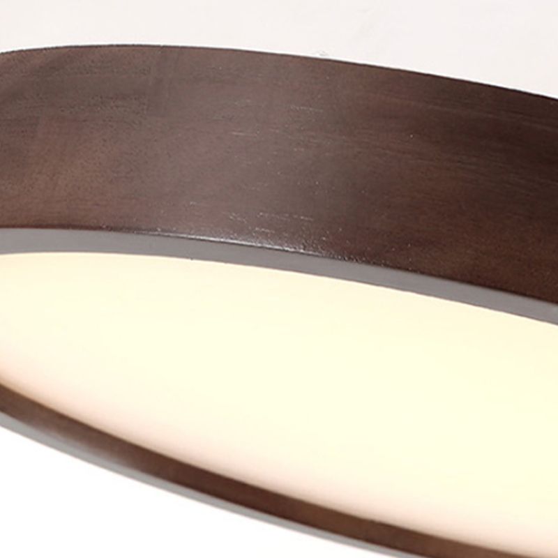 Fomalan Modern Geometric Walnut LED Flush Mount Ceiling Light