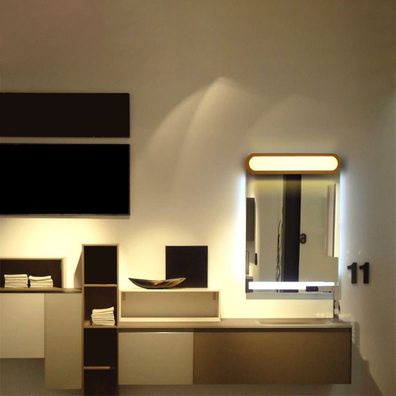 Hukulak Rectangular Wooden Energy Saving Oblong Wall Lamp