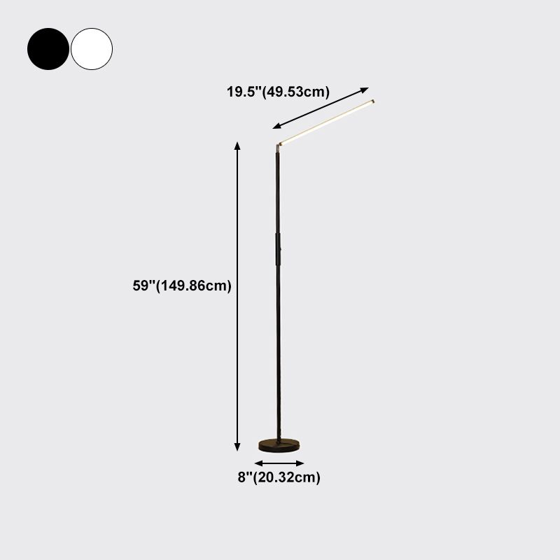 Jonitok Minimalistic Linear Floor Lamp, Metal, Black/White