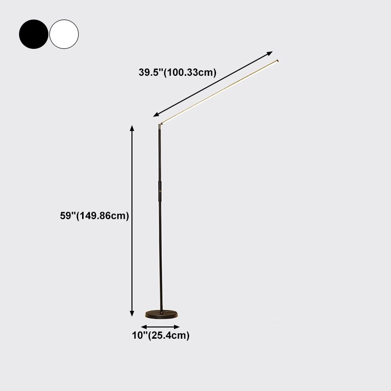 Jonitok Minimalistic Linear Floor Lamp, Metal, Black/White
