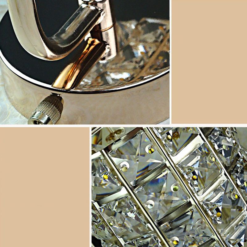 Halepod Vintage Cylinder Metal Bedside Wall Lamp, Gold/Chrome