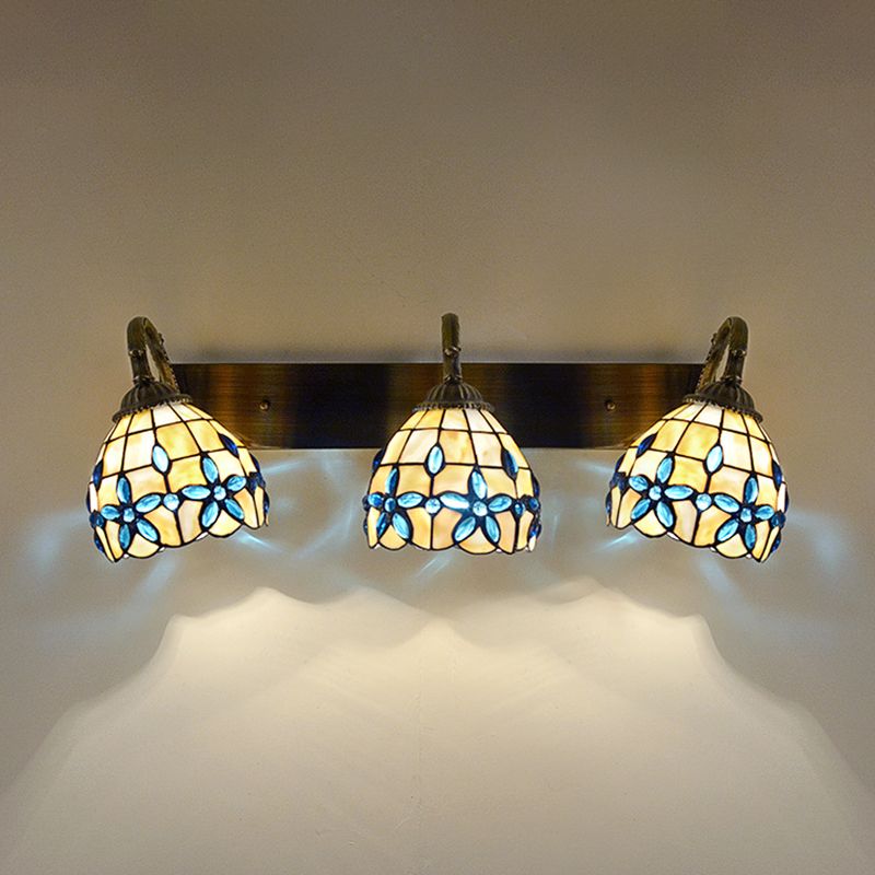 Maditer Vintage Flower Shaped Metal/Glass bedroom wall lamp