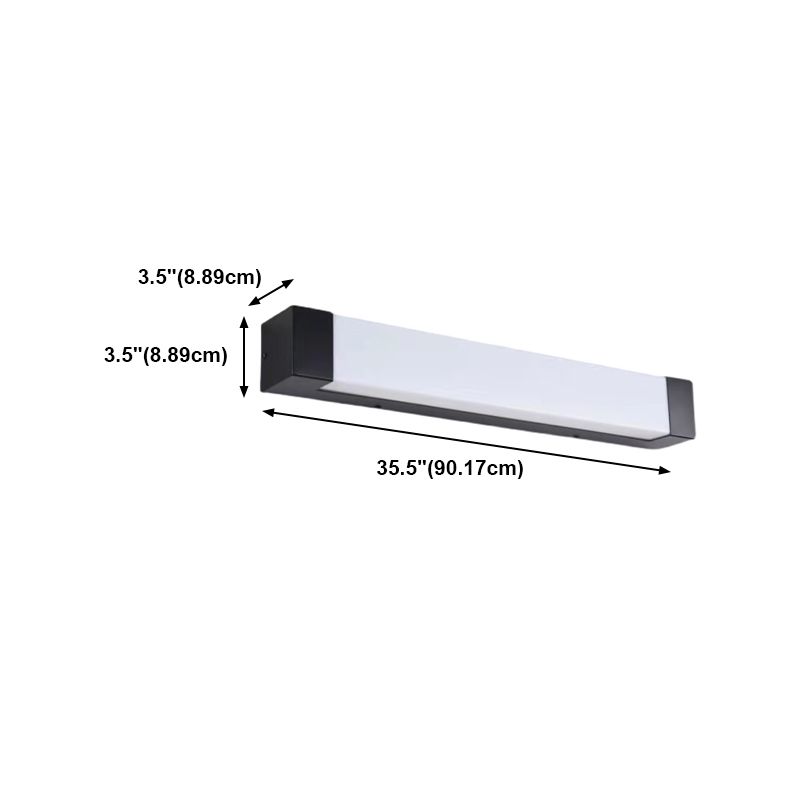 Vutilak Minimalist Linear Metal Outdoor Wall Lamp, Black