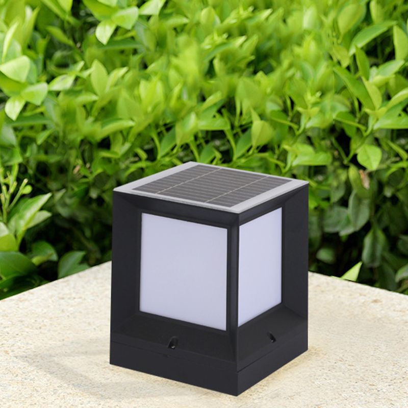 Nuvipem Modern Simple Rectangle Metal Outdoor Floor Lamp, Black
