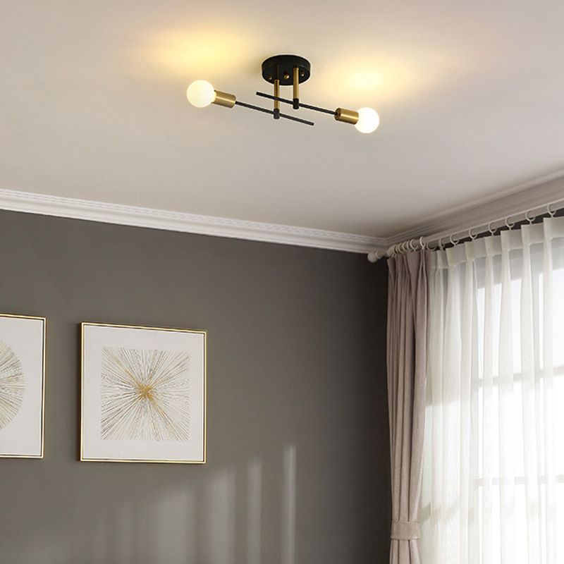 Vanabil Flush Mount Ceiling Light Globe Modern, Metal/Glass