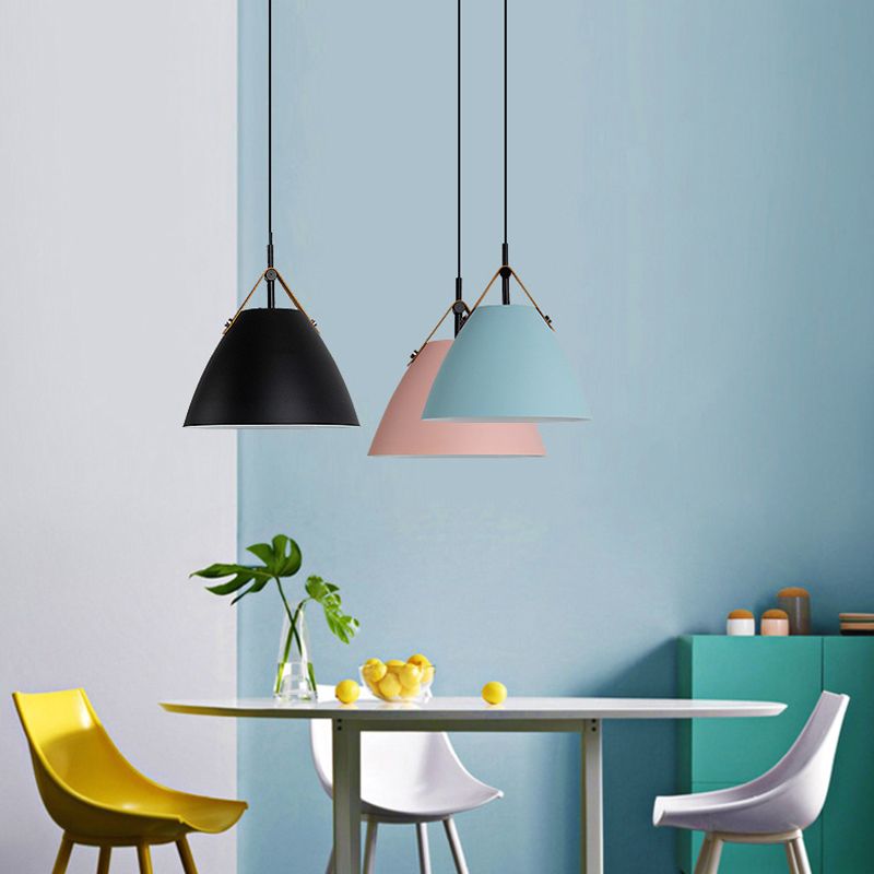 Gesituk Modern Frisbee Shaped Metal Pendant Light, Black/White