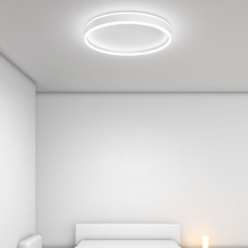 Vapevud Modern Round Led Metal Flush Mount Ceiling Light, White/Black