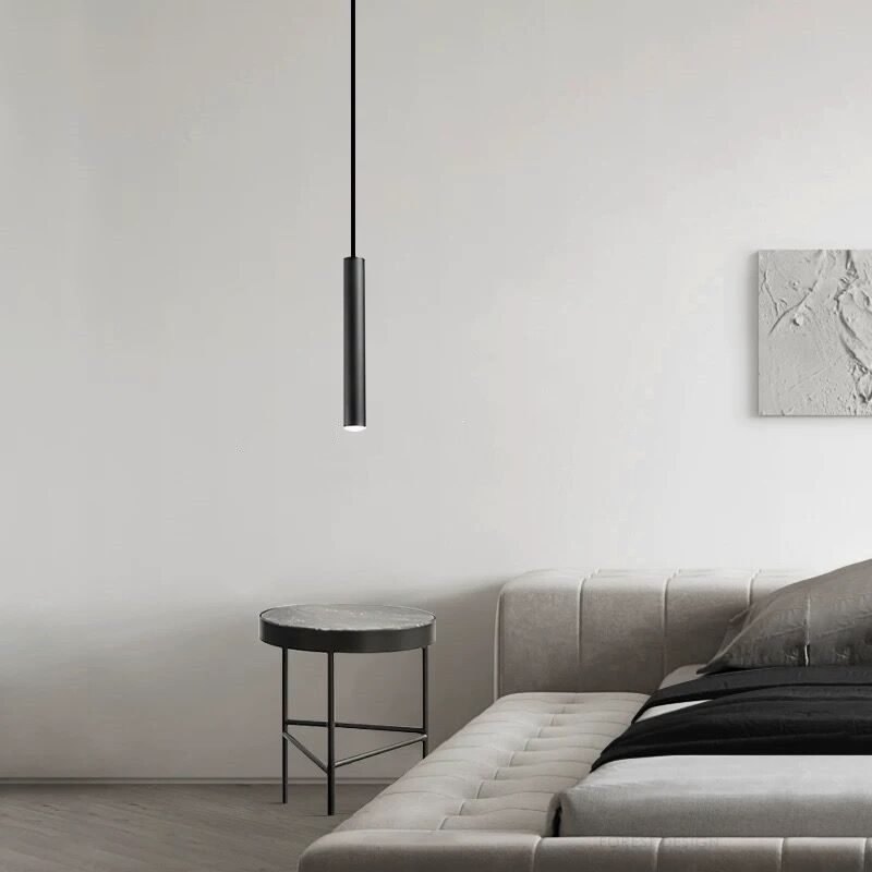 Sepukan Minimalist Cylinder Black Pendant Light