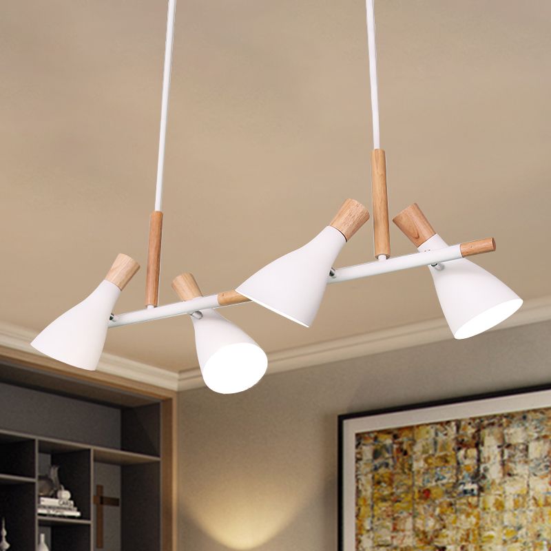 Vesepor Nordic Multi Rope Wood Pendant Light, White/Green/Gray