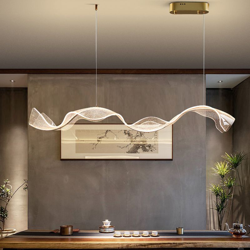 Cenuvis Pendant Light Designer Wave , White/Gold, Dining Room