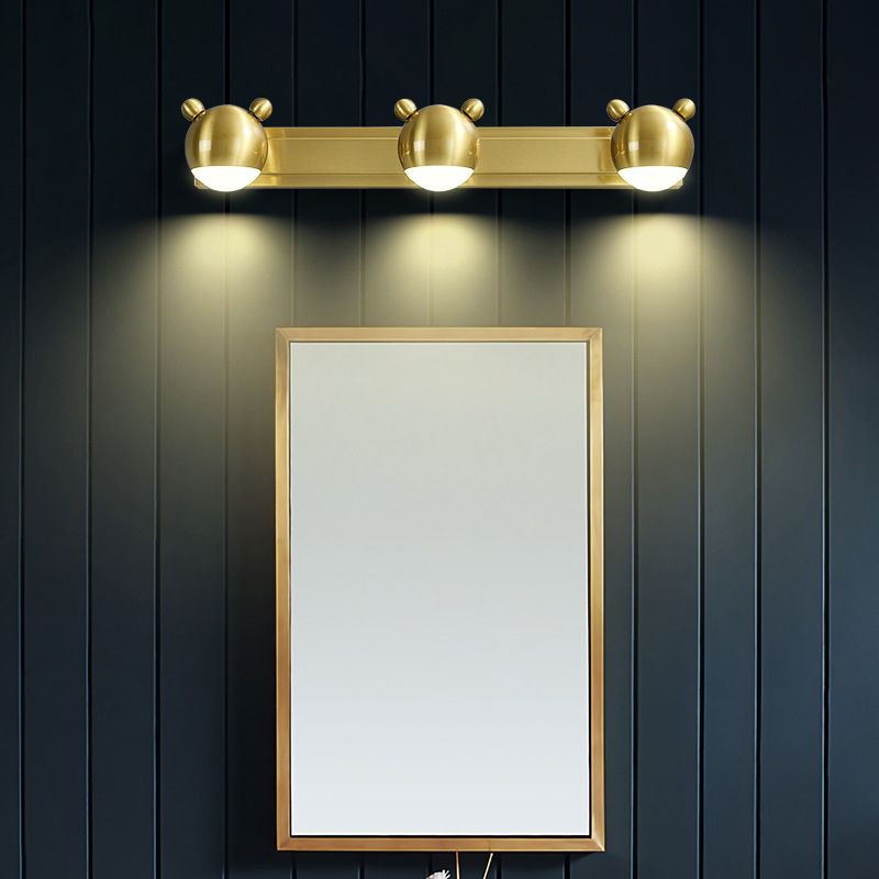 Jilesir Modern Animal Globe Metal Vanity Wall Light, Gold, Bedroom