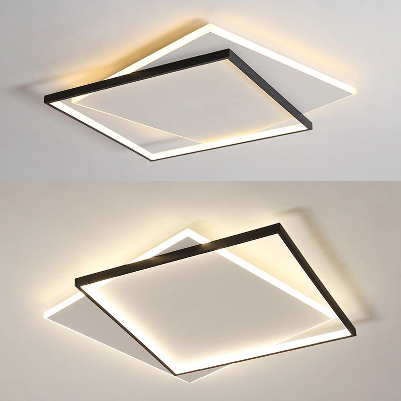 Musunor Modern Duo-Square Flush Mount Ceiling Light