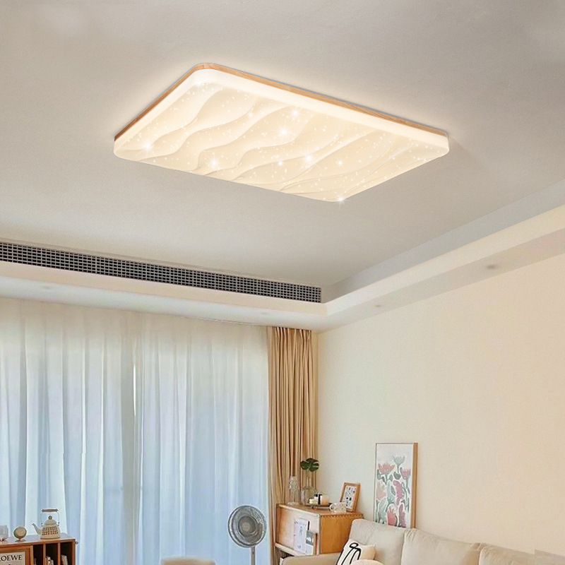 Jubenuk LED Geometric Flush Mount Ceiling Light, White