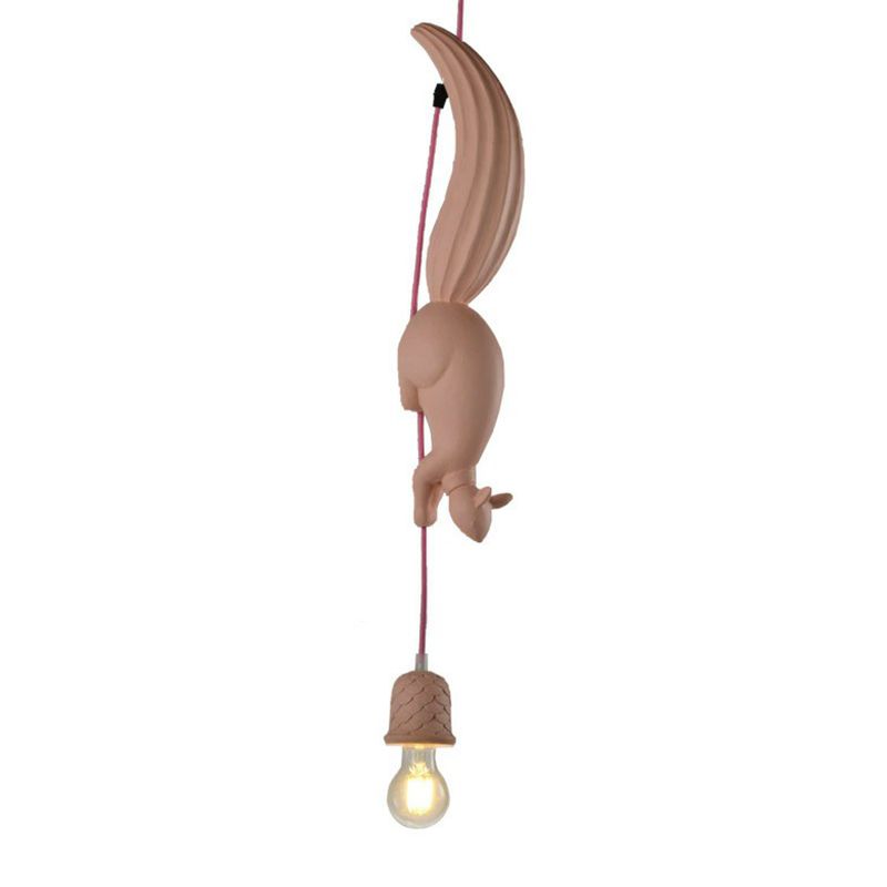 Jamolile Pendant Light Squirrel/Pinecone Modern, Resin, Restaurant