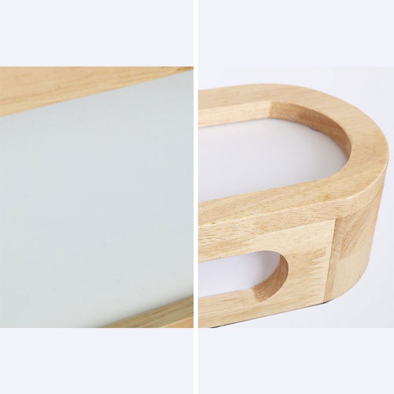Hukulak Rectangular Wooden Energy Saving Oblong Wall Lamp