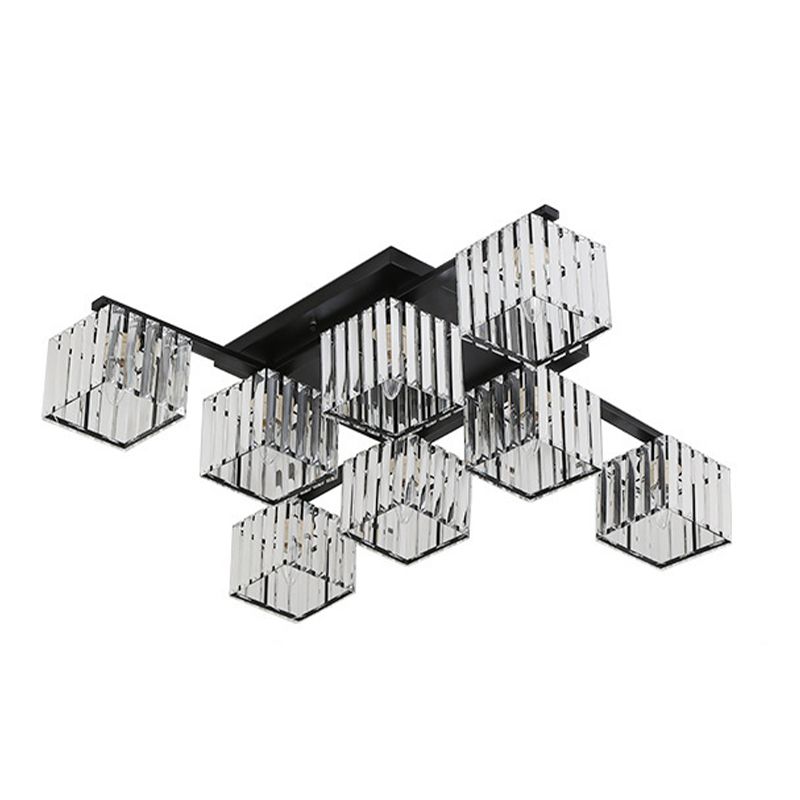 Wekoled Modern Flush Mount Ceiling Light, Black/Gold