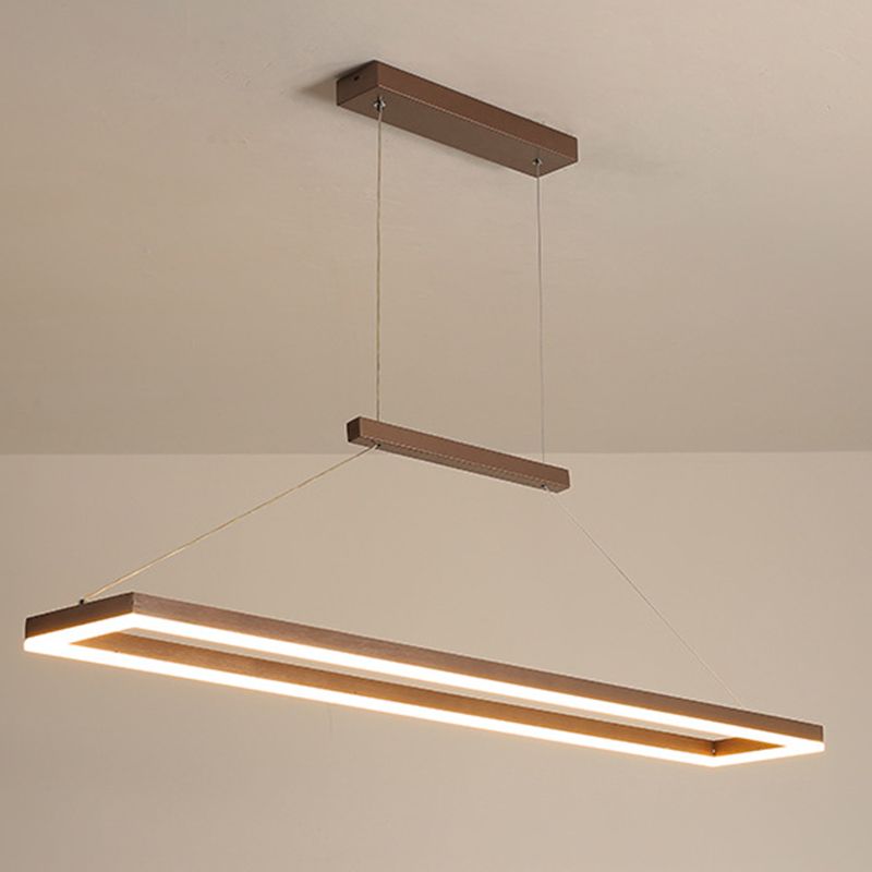 Nexil Modern Rectangular Hanging Pendant Light, Gold/Coffee-Neutral Decor