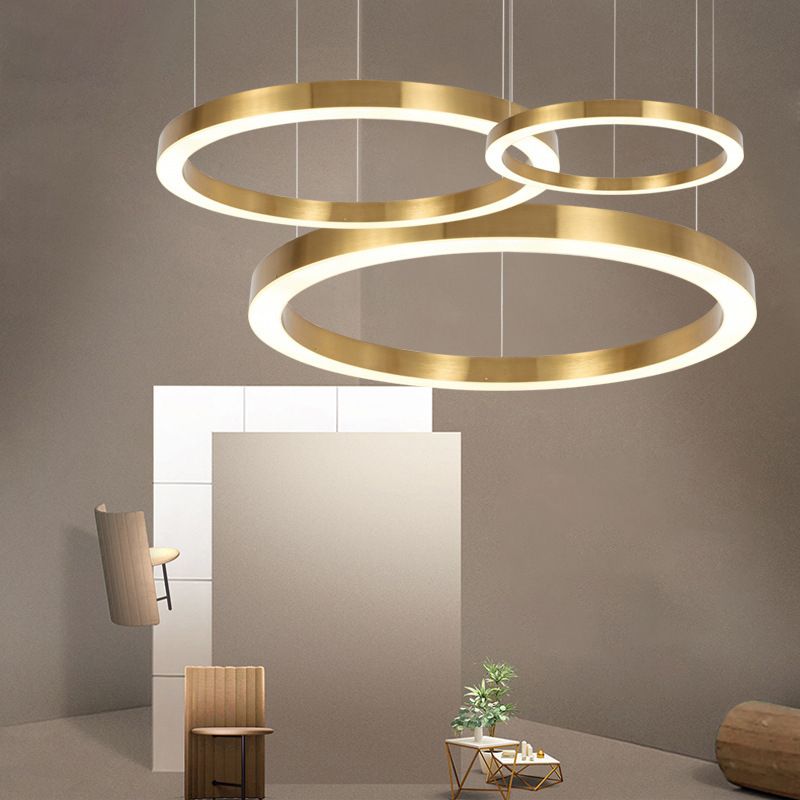 Segugis Modern Ring Metal Pendant Light, Gold