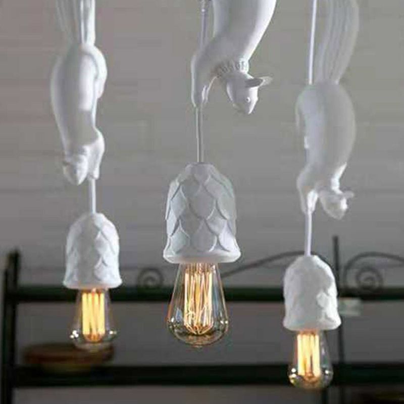 Jamolile Pendant Light Squirrel/Pinecone Modern, Resin, Restaurant