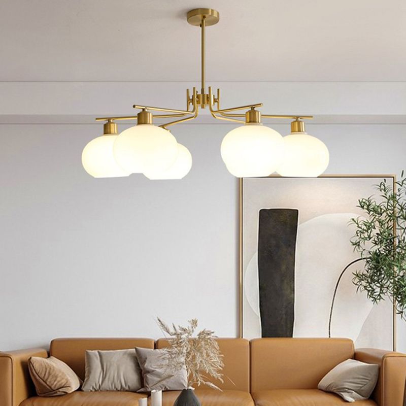 Netodan Pendant Light Semi-Circular Modern, Metal/Glass, Gold/Nickel, Dining Room