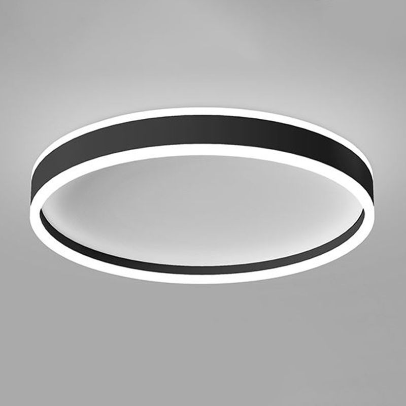 Vapevud Modern Round Led Metal Flush Mount Ceiling Light, White/Black