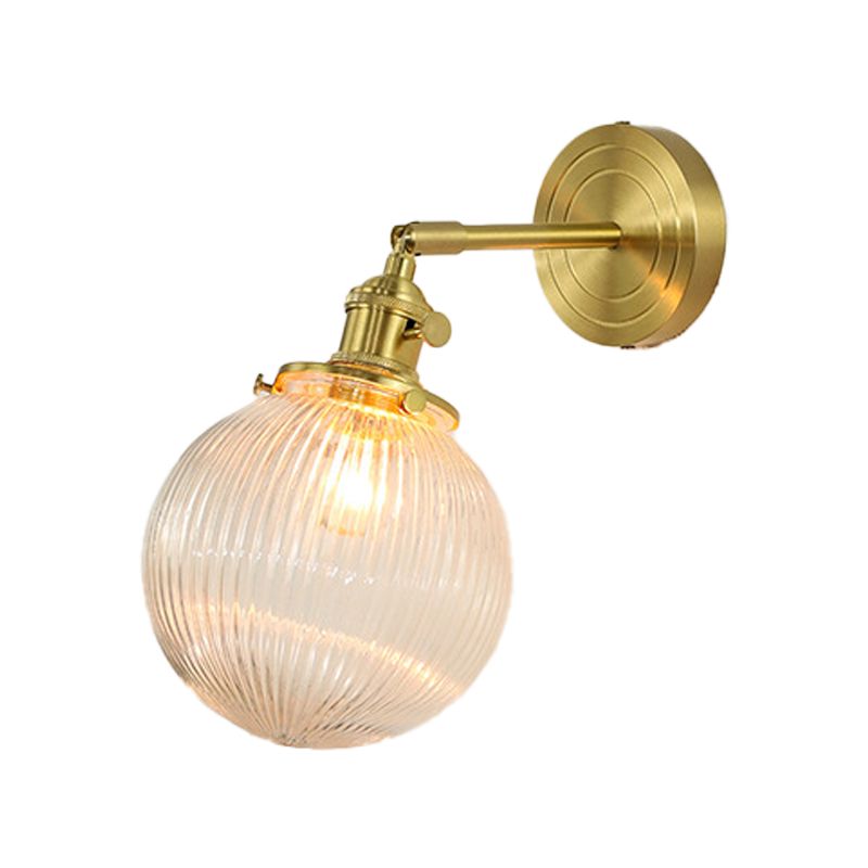 Disobuk Luxury Globe/Flower Glass Vanity Wall Lamp, Gold, Bedroom