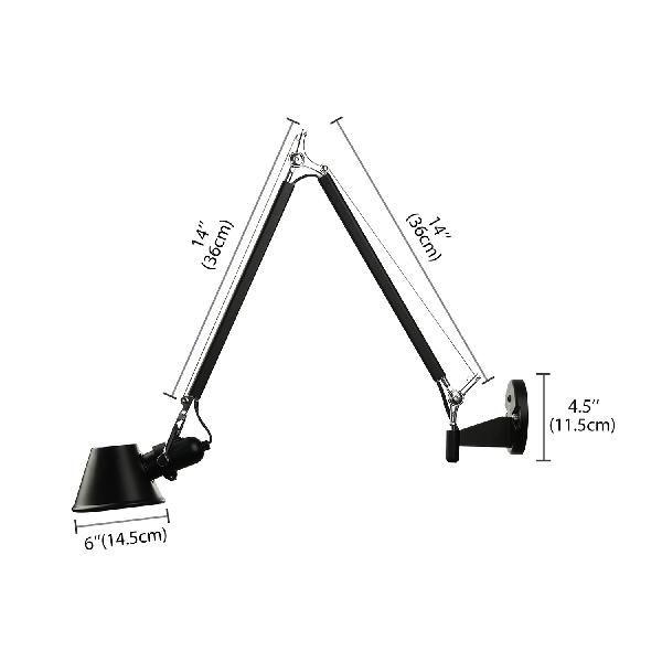 Zirobom Modern Simple Adjustable Wall Lamp, Black/Chrome, Bedroom