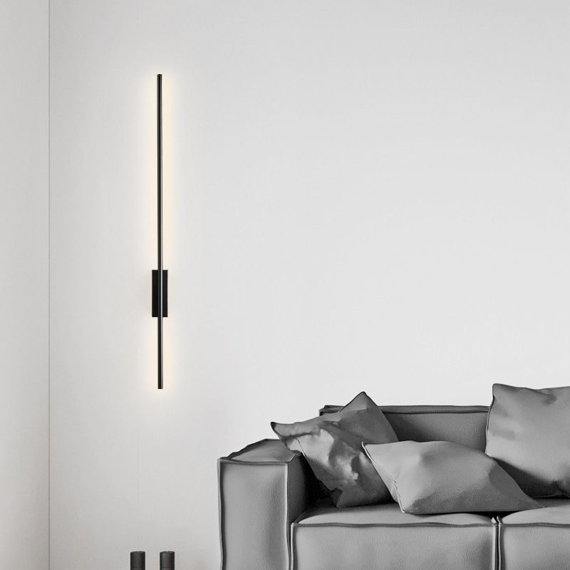 Wegader Modern Linear Metal& Bedroom Wall Lamp, Black/Brass