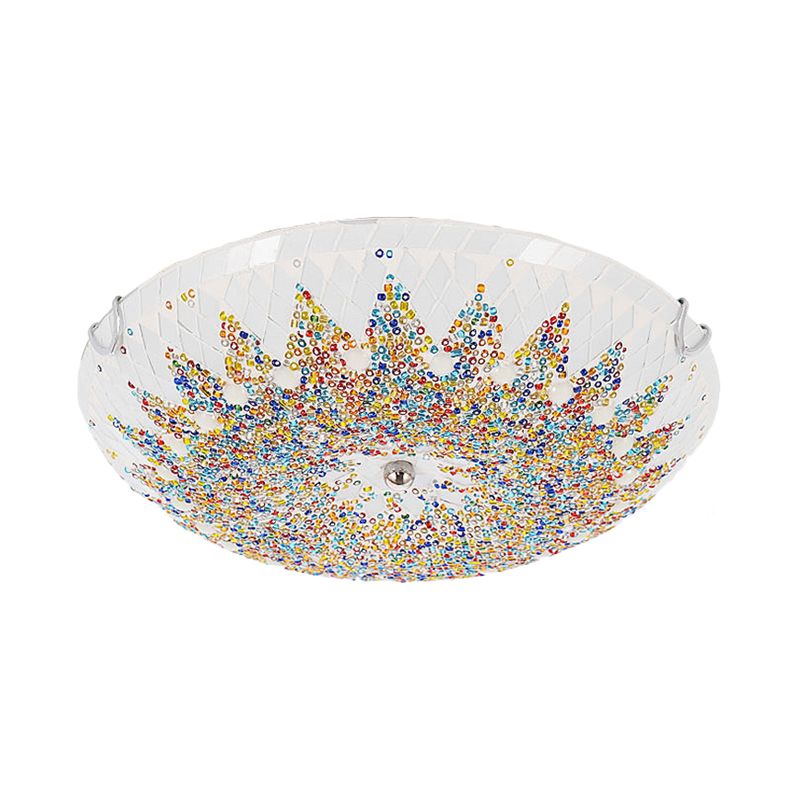 Dimoler Modern Mediterranean Glass Flush Mount Ceiling Light Blue/Yellow/White