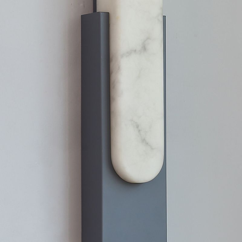 Bopuget Modern Rectangular Stone Metal Wall Lamp