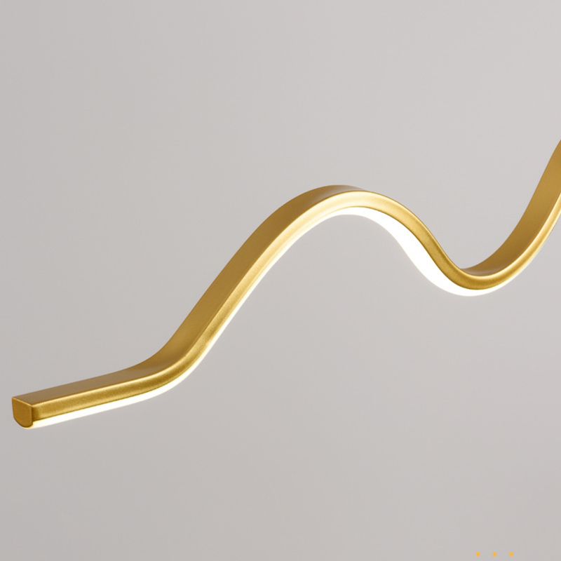 Gokanar Minimalist Wavy Metal Pendant Light, Black/White/Gold