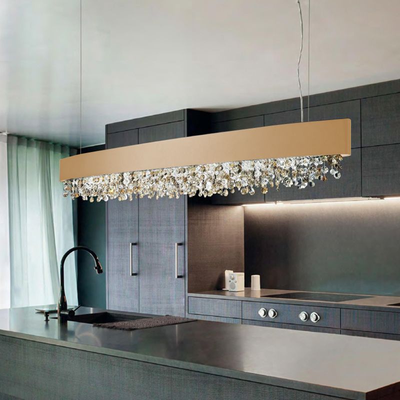 Vokevat Modern Crystal Pendant Light Black/White/Brown/Gold
