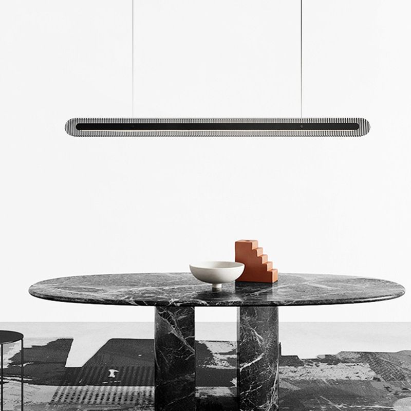 Morevil Minimalist Linear Metal/ Pendant Light, Black