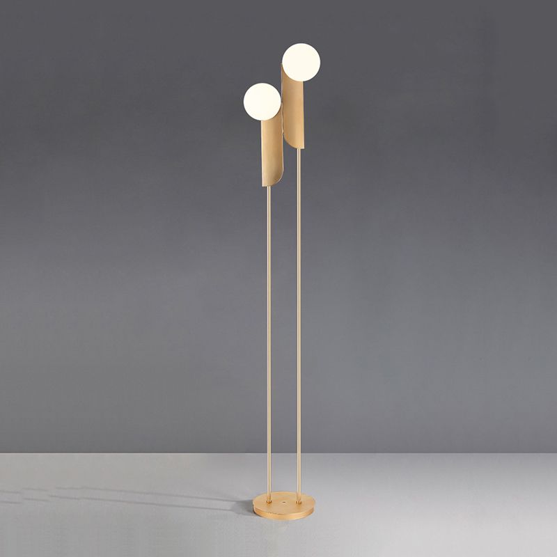 Jikubad Minimalist Gold Floor Lamp, Metal, Living room