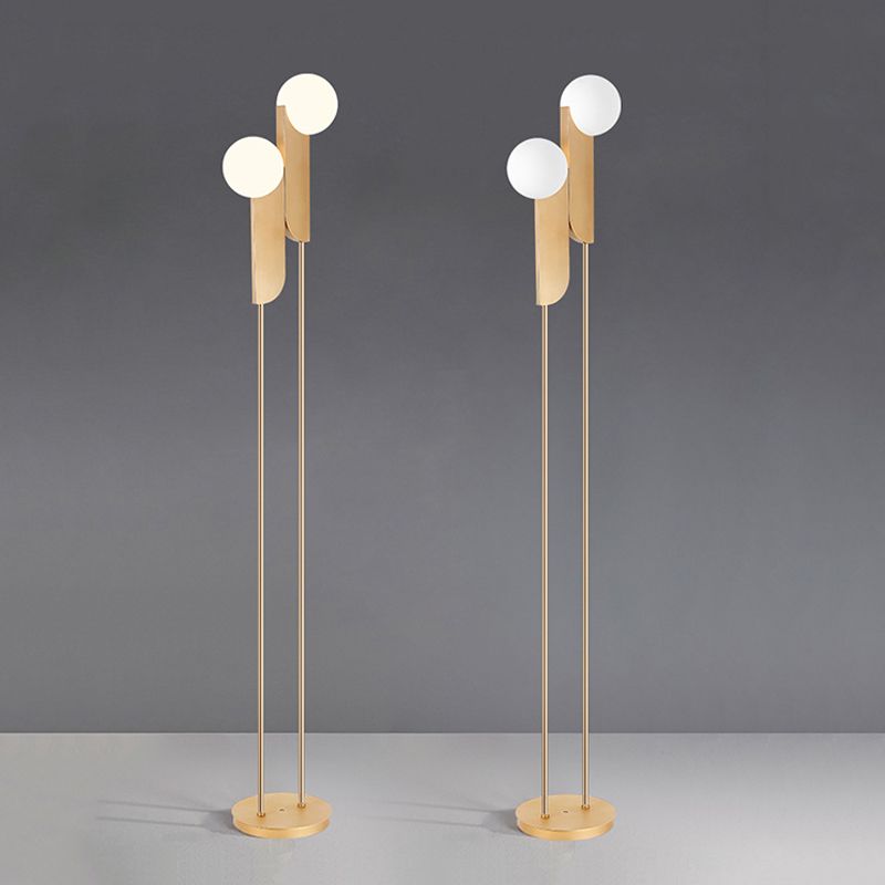 Jikubad Minimalist Gold Floor Lamp, Metal, Living room