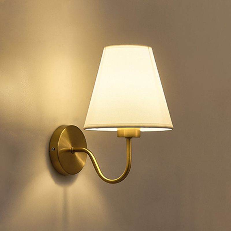 Vatobum Nordic Fabric Metal Vanity Wall Lamp, Black/White/Coffee/Flaxen