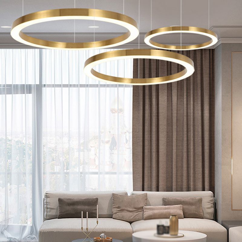 Segugis Modern Ring Metal Pendant Light, Gold