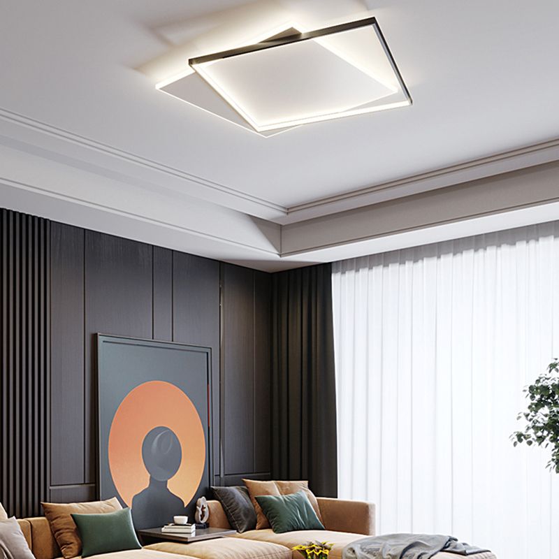 Musunor Modern Duo-Square Flush Mount Ceiling Light