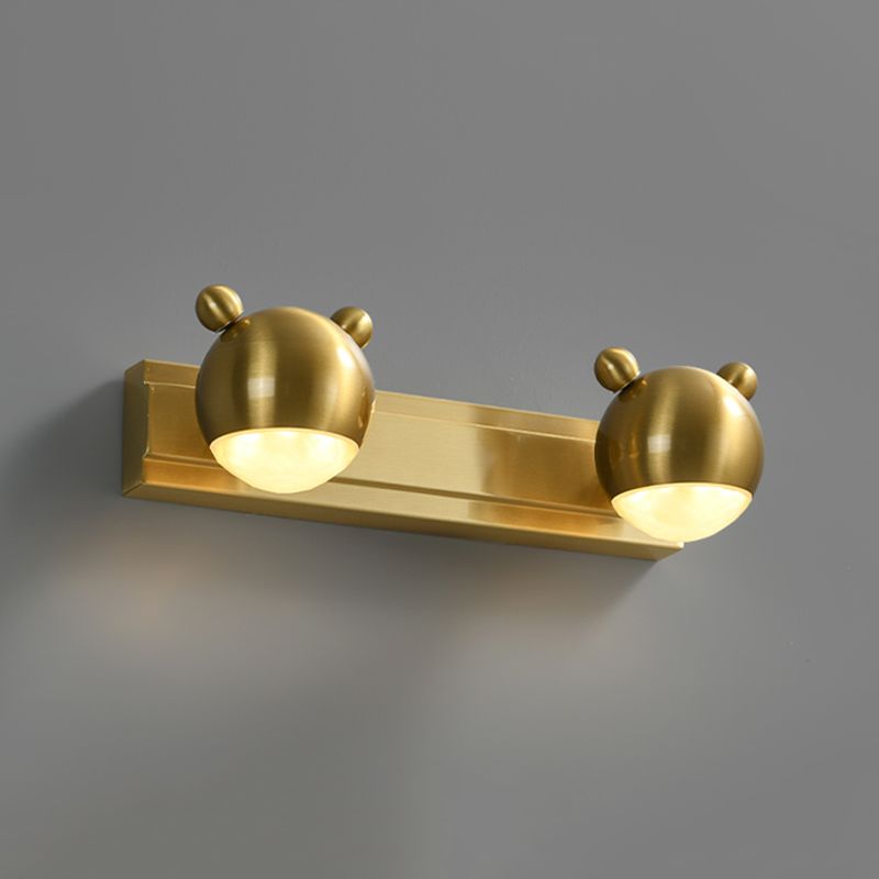 Jilesir Modern Animal Globe Metal Vanity Wall Light, Gold, Bedroom