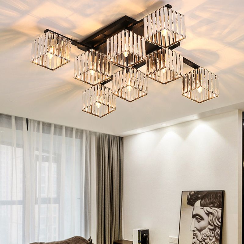 Wekoled Modern Flush Mount Ceiling Light, Black/Gold