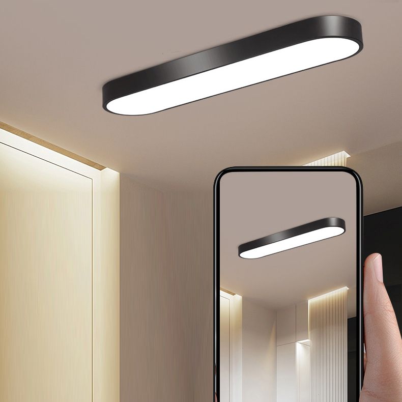 Tinipod Oval Flush Mount LED Ceiling Light, Black/White/Grey/Gold