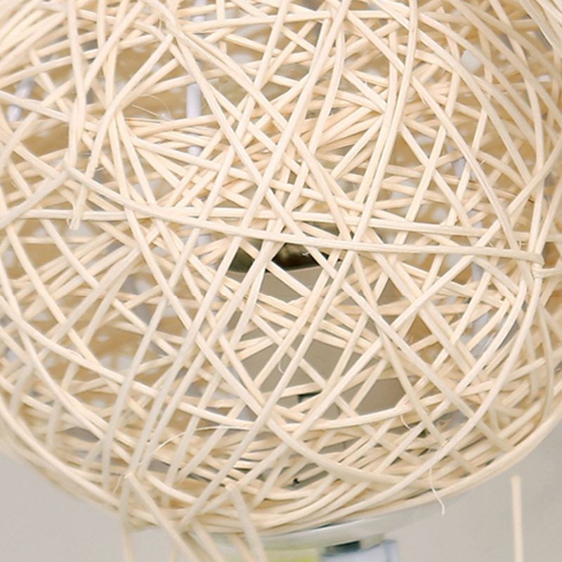 Hatenon Retro Vase Wood Rattan Floor Lamp, White/Brown