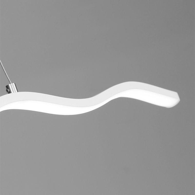 Tusudod Wave Linear Pendant Light, Black/White
