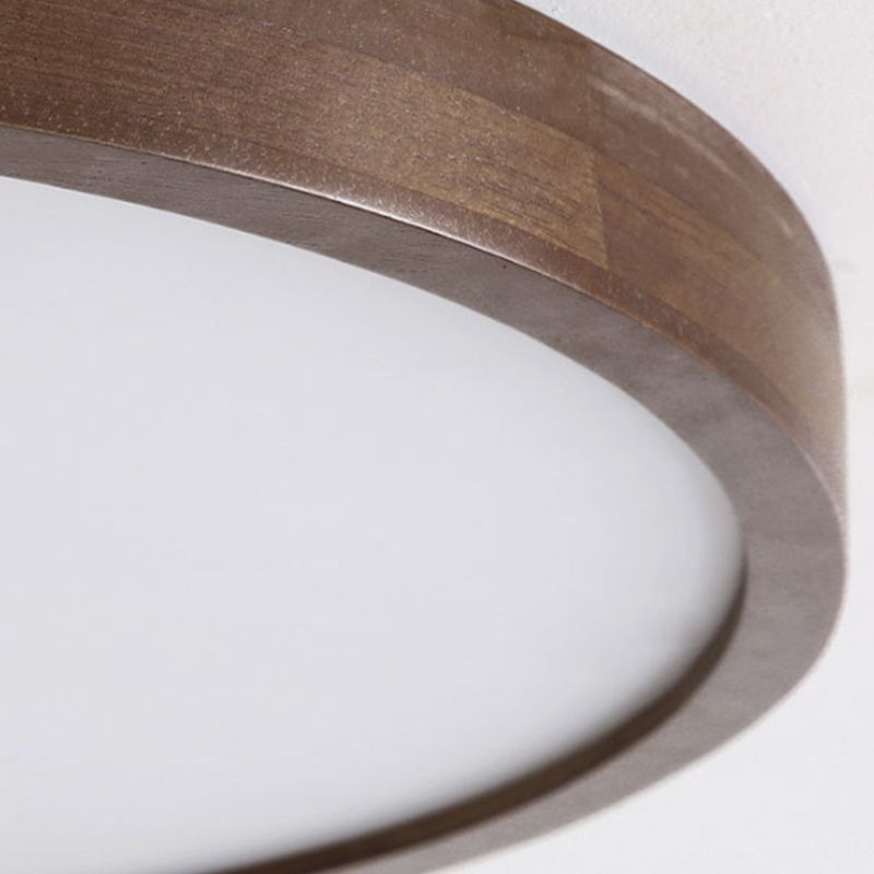 Fomalan Modern Geometric Walnut LED Flush Mount Ceiling Light