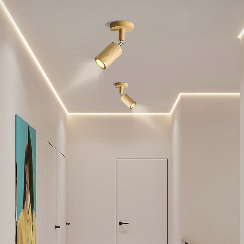 Voraden Modern LED Adjustable Ceiling Spotlight, Wood