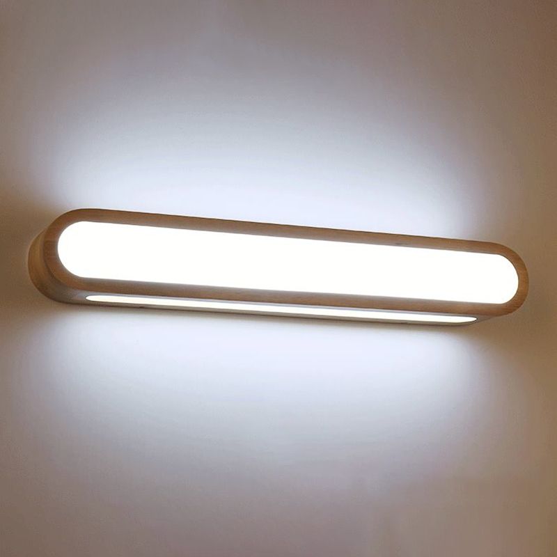 Hukulak Rectangular Wooden Energy Saving Oblong Wall Lamp