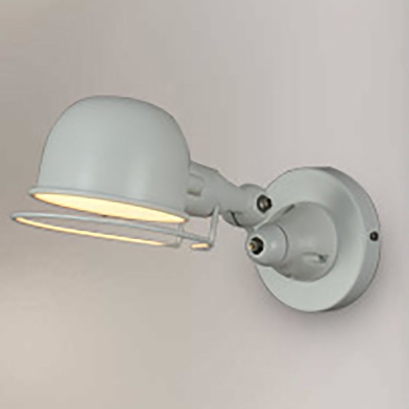 Sirupor Wall Lamp Dome Modern, Metal Arm Adjustable, Black/White, Bedroom