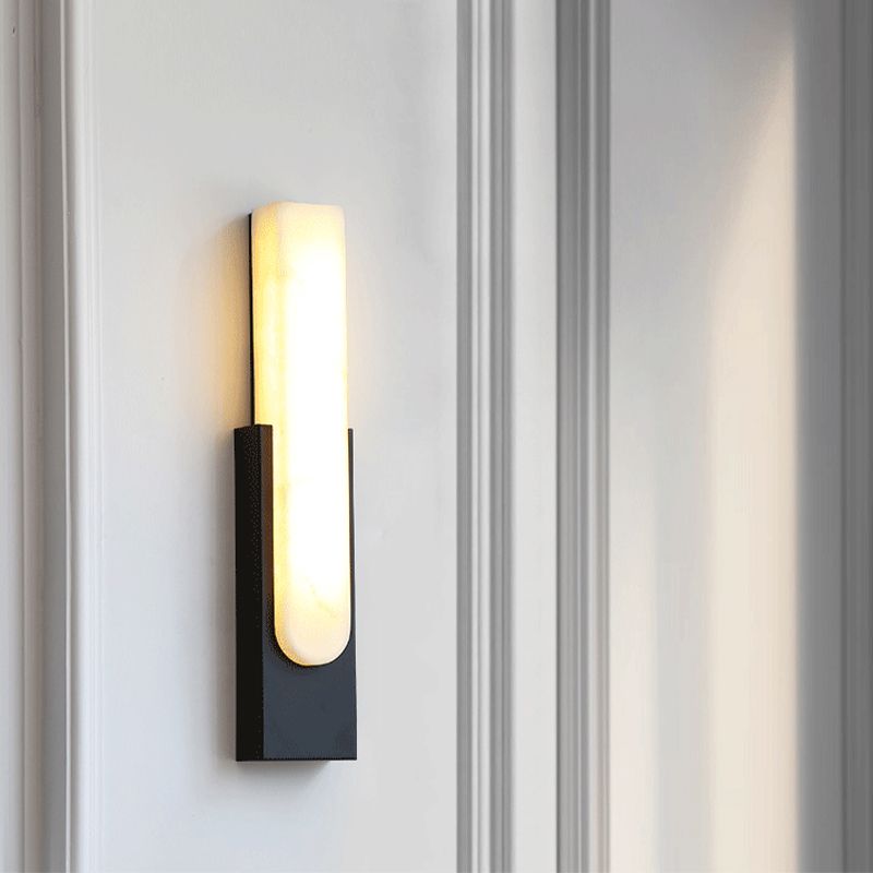 Bopuget Modern Rectangular Stone Metal Wall Lamp